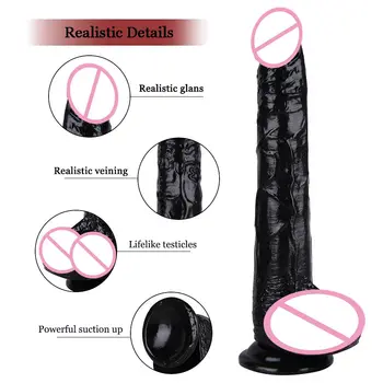 30.5*5CM Super Huge Black Dildos Strapon Thick Giant Realistic Dildo Anal Butt with Suction Cup Big Soft Penis Sex Toy For Women 5
