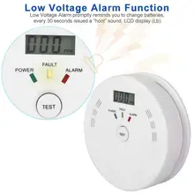 Детекторы окиси углерода ЖК-дисплей Дисплей CO датчик утечки газа Угарный газ дымовой детектор аварийной сигнализации сигнализация окиси углерода