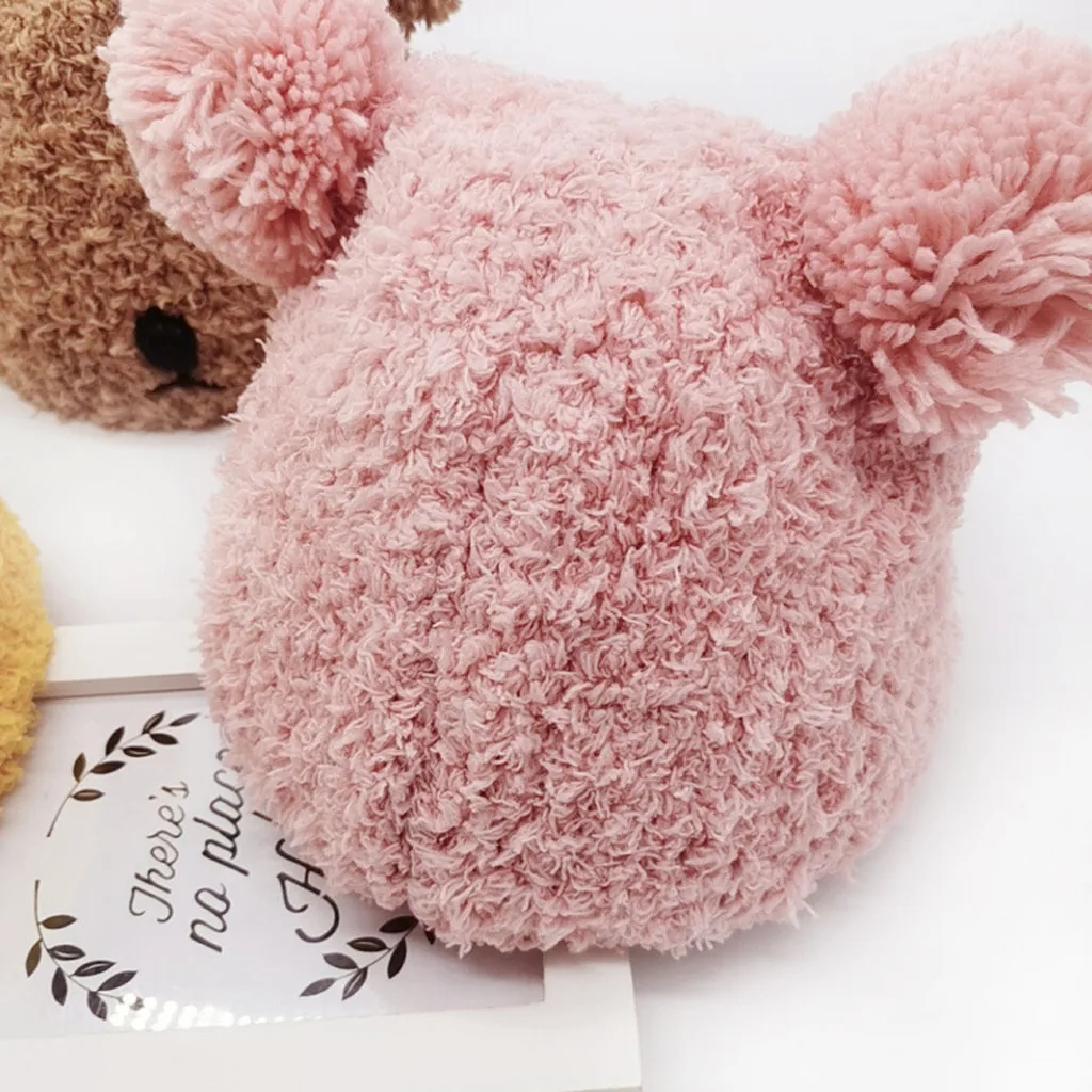 2 предмета, детские зимние шапки с ушками для маленьких девочек и мальчиков, зимняя теплая хлопковая вязаная шапка+ шарф, теплый комплект для девочек и мальчиков