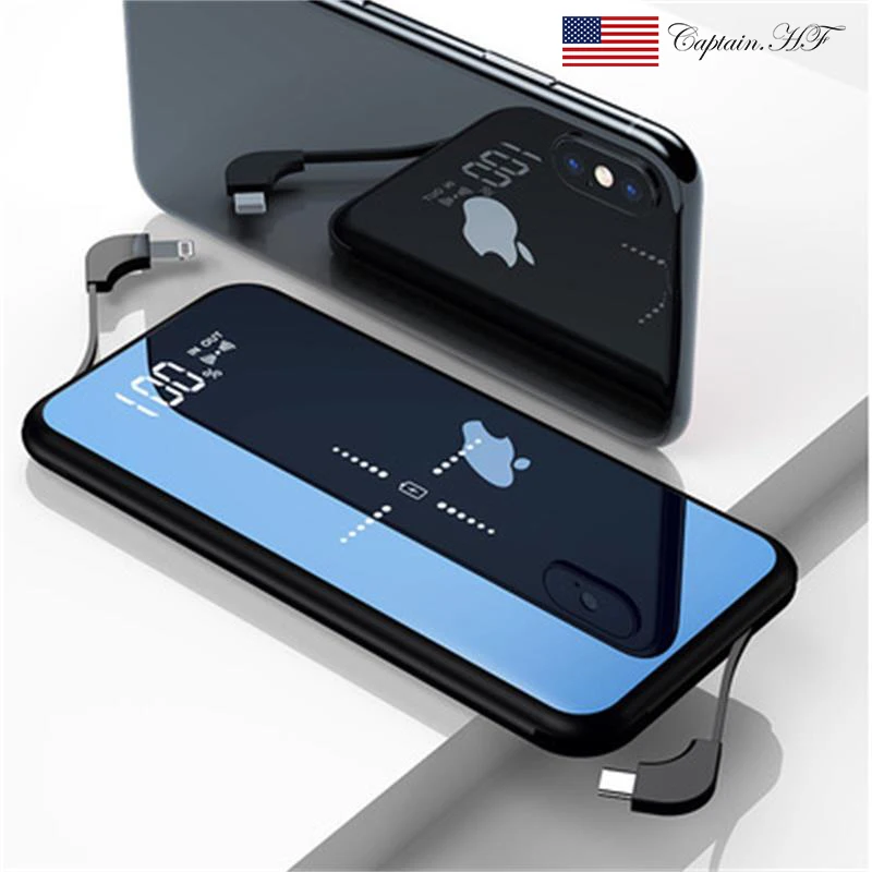  Captain Portable QI Wireless Power Bank Charger Black 10000mAh