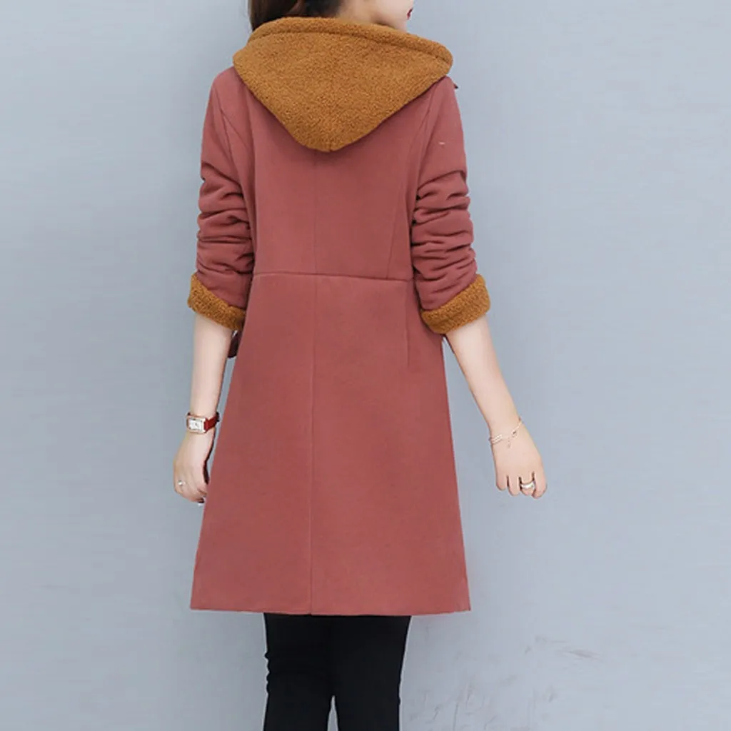 Abrigos mujer invierno, женская Свободная верхняя одежда, одноцветные куртки с хлопковой подкладкой, пальто с карманами, manteau femme hiver chaqueta mujer