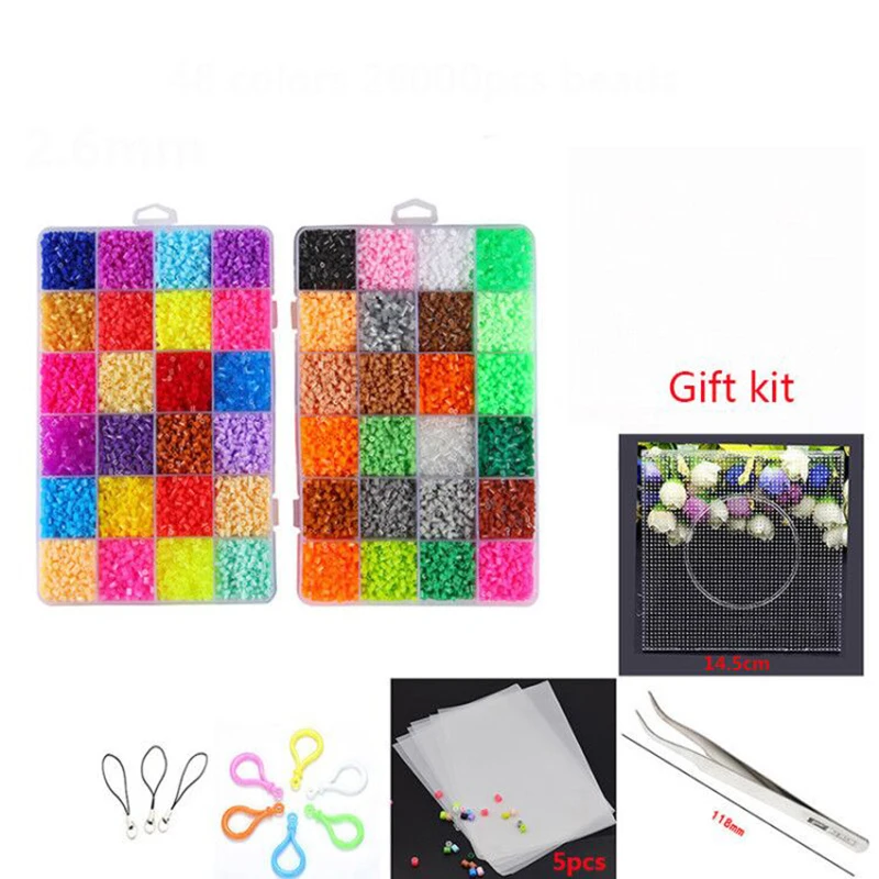 72 Colors 2.6mm Mini Hama Beads Boxed 5mm perler toys Bead Children 3D  Puzzles DIY Handmaking Educational Toys Free shipping