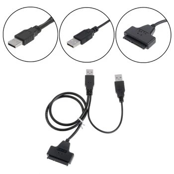 

USB 2.0 TYPE A To 22Pin(7+15) SATA Adapter Cable External Power For CD/DVD-ROM