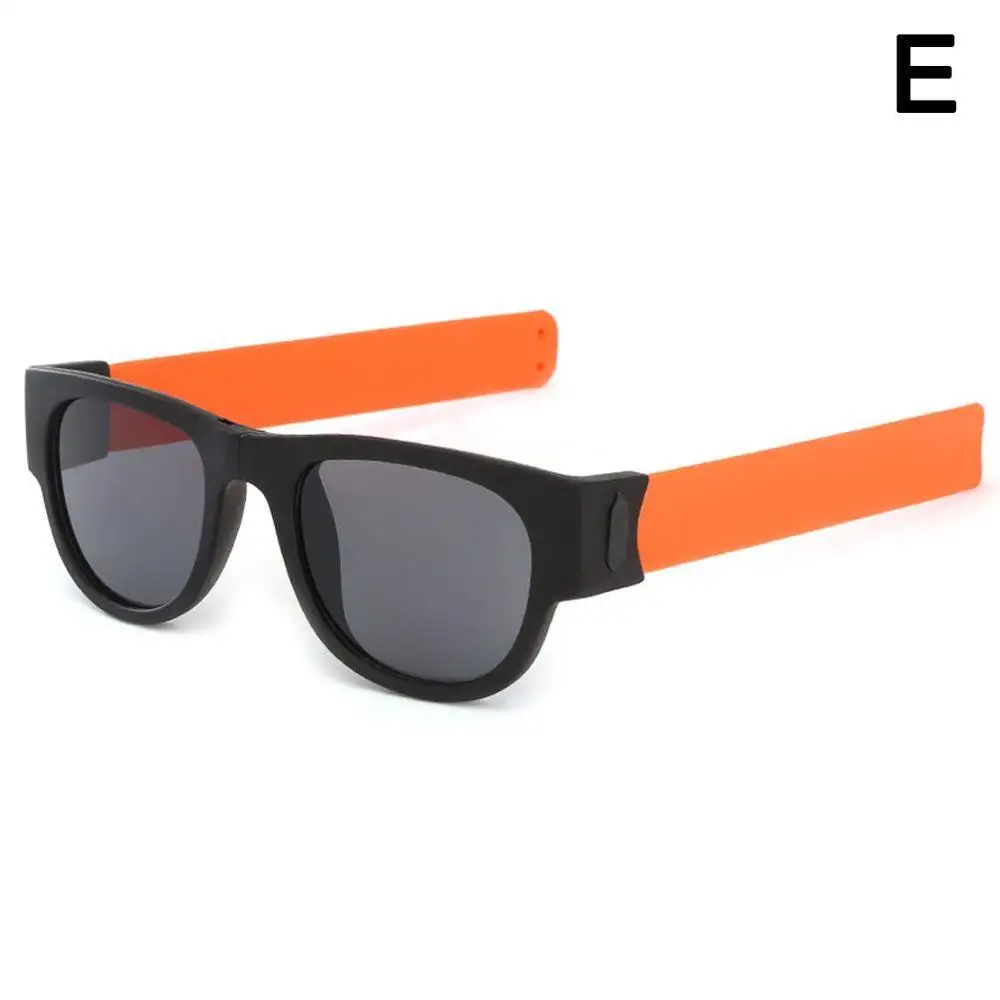 E ORANGE Мужские Поляризованные наручные солнцезащитные очки, складные для женщин, рулонный браслет, трендовые складные солнцезащитные очки - Цвет: E ORANGE