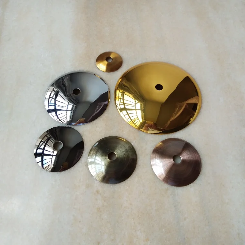30/40/50/60/80/90/100/120/140/160mm Metal cap arc cover metal disc. plated flying saucer DIY lighting accessories 5pieces/lot