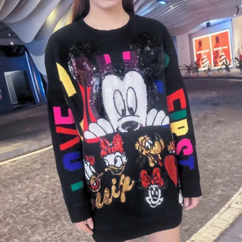 

Sequin Mouse Cartoon Pattern sexy African style print short sleeve dress