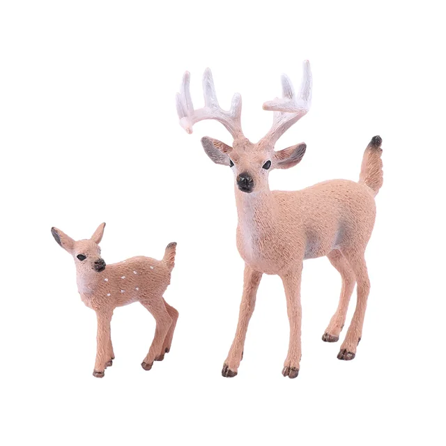 1 Pcs Mini Christmas Deer Miniatures Figurines Toys Simulated Animal Model Fairy Garden Home Decoration Doll 2
