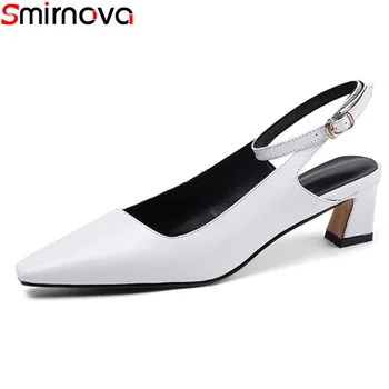 

Smirnova 2020 Big size 33-42 fashion women pumps genuine leather shallow ladies shoes summer shallow office dress shoes
