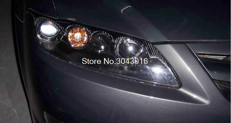 Высококачественное украшение из настоящего углеродного волокна Верхняя и нижняя накладки на фары Крышка для Mazda 3 M3 2010 2011 2012