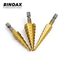 BINOAX 3 шт./компл. HSS Титан покрытием Шаг сверло для деревянных поверхностях-Мощность инструменты