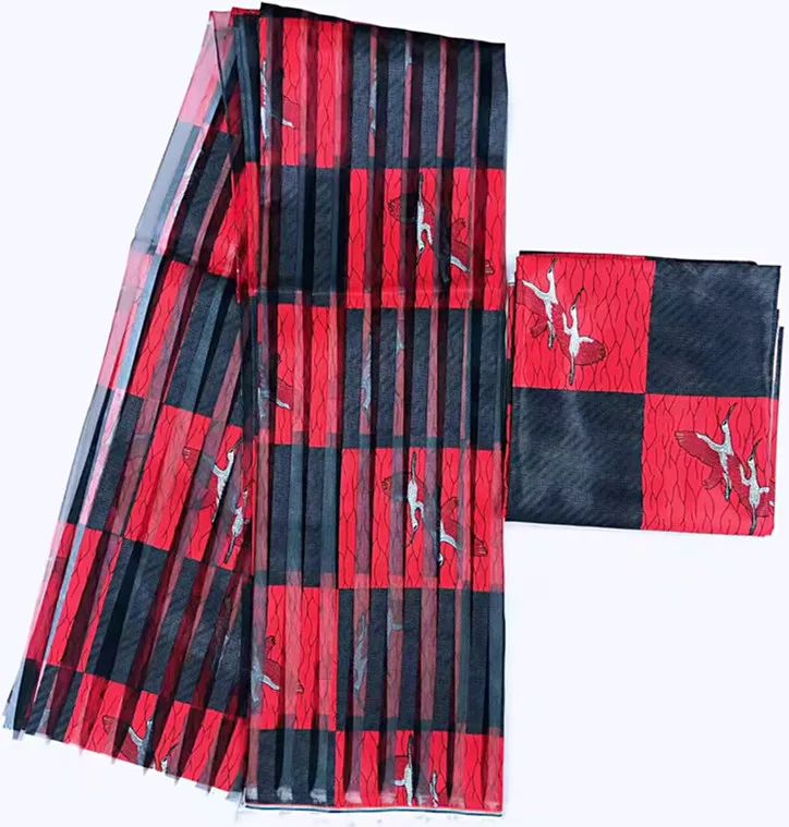 Африканская ткань чистая шелковая ткань, органза abkara африканская вощеная ткань принтом 2+ 4 ярдов органза лента шелк для платья MM-B1