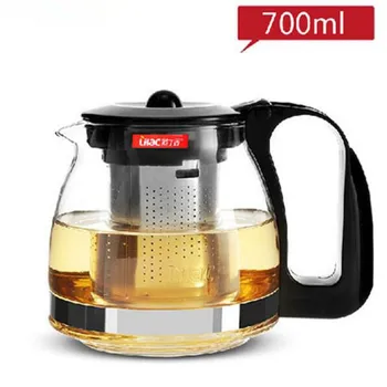 

Promotion! 700ml Glass TeaPot Drinkware Home & Office Tea Pot Kettle Heat-Resistan Stainless Steel Strainer Free shipping