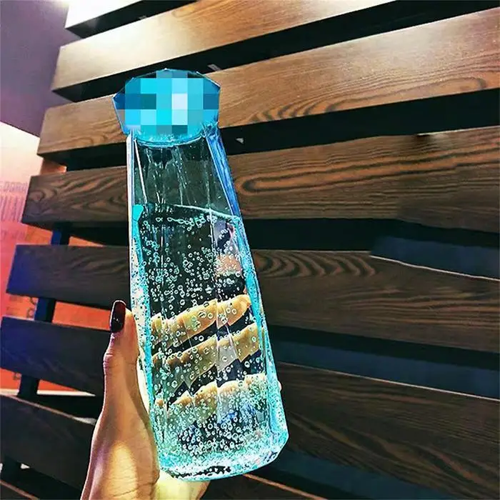 5 цветов 420 мл чашки для воды портативные герметичные стеклянные чашки для воды Кристальные креативные бутылки для воды для мужчин женщин друзей