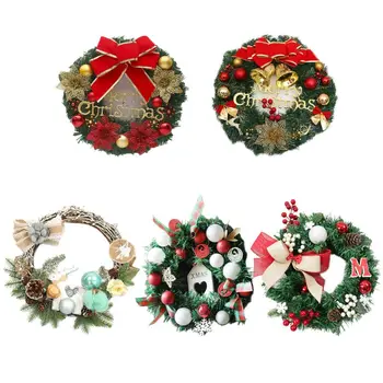 

Traditional Christmas Front Door Wreath Artificial Decorative Pine Wreath Ball 67JB