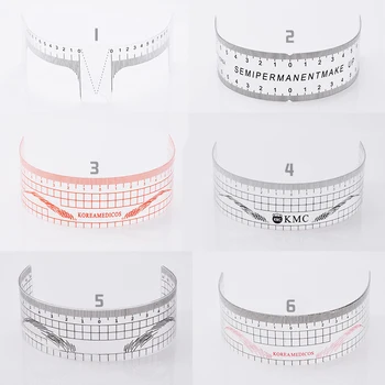 1PC Reusable Semi Permanent Eyebrow Ruler Eye Brow Measure Tool Eyebrow Guide Ruler Microblading Calliper Stencil Makeup Tools best deal new women magnetic microblading makeup brow measure eyebrow guide ruler permanent tools positioning ruler 1 set