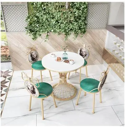 US $166.40 Simple negotiation table and chair combination leisure reception rest area business reception tea shop dining table small round