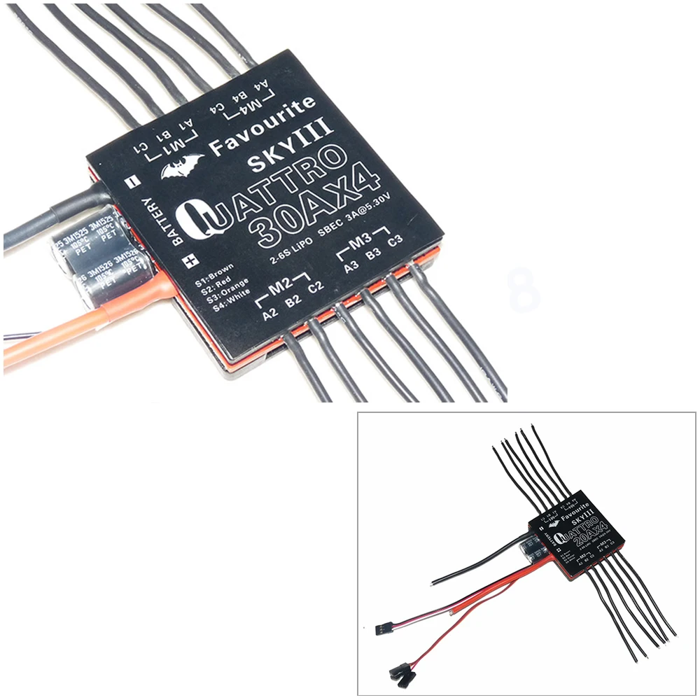 

1pcs Quattro Brand New 4-in-1 6A/12A/20A/30A UBEC 4 in 1 Brushless ESC for Four axis aircraft
