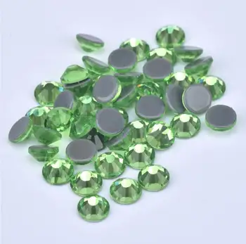 

DMC Peridot SS6 to SS30 Crystal Diamond 3D Nail Art Decoration rhinestones Grey Glue Hotfix Flatback Rhinestones