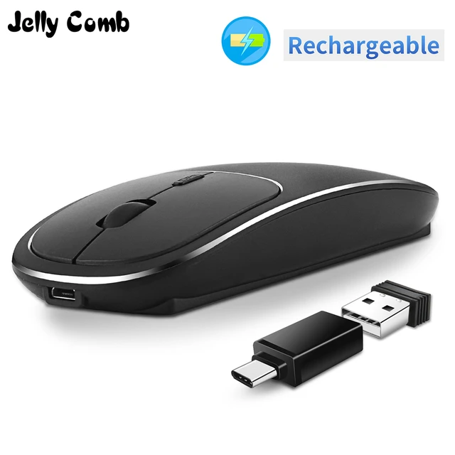 Jelly comb-usb type-c充電式ワイヤレスマウス,2.4g,スリムで ...