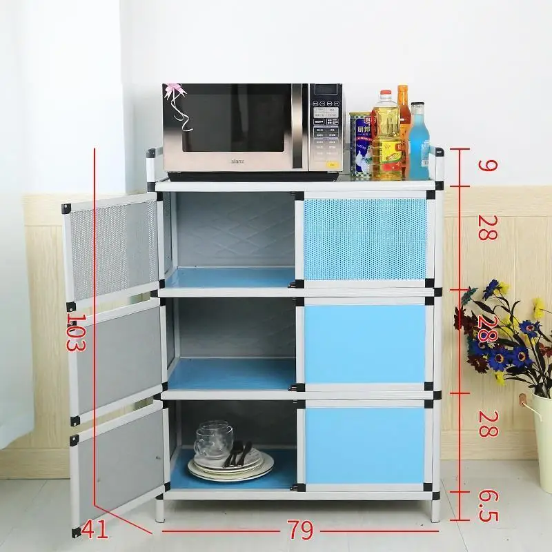 Number 3 Mueble чайные капборды Aparadores сервант для комнаты торцевые столы кухонная мебель Meuble буфет алюминиевый сплав шкаф - Color: Number 3