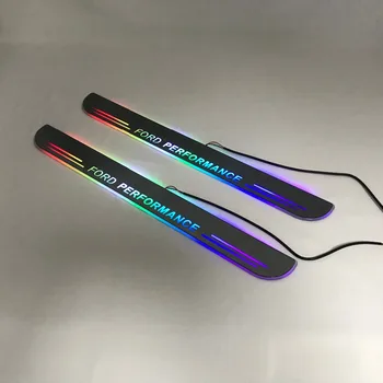 

Express delivery led door sill plate strip welcome light threshold guard protectors for ford performance