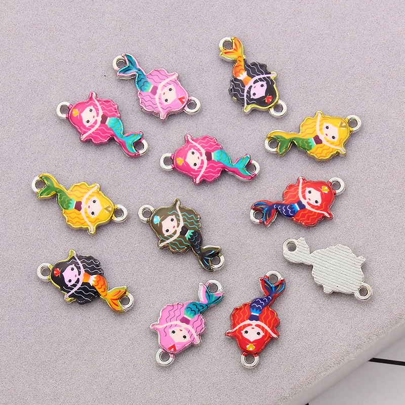 

10pcs Alloy Mermaid Pendant Connector Accessories DIY Handmade Necklace Bracelet Charms Jewelry For Women Girls Gifts