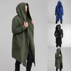 Litthing, 2019, мужские толстовки с капюшоном, черный, хип-хоп, мантия, толстовки, модная куртка, длинные рукава, плащ, мужские пальто, верхняя