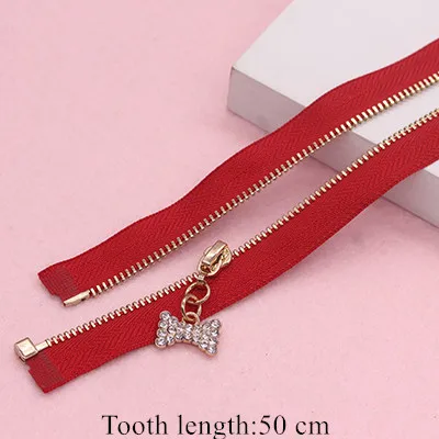 2pcs 3# 50/55/65/70/75cm Open-end Auto Lock Metal Copper Zipper for Sewing Bag Clothes Coat Zippers Garment Zippers Accessories - Color: 27