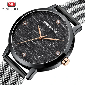 

MINI FOCUS Dress Quartz Young Lady Watch Stainless Steel Mesh Band Women Watches Waterproof Bracelet Crystal Relogio Feminino