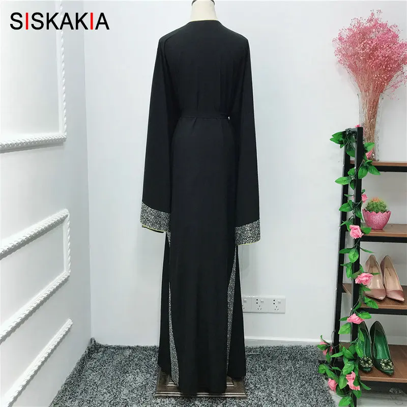 Siskakia роскошный кардиган с бриллиантами Jalabiya Дубай Абая кимоно кафтан модный
