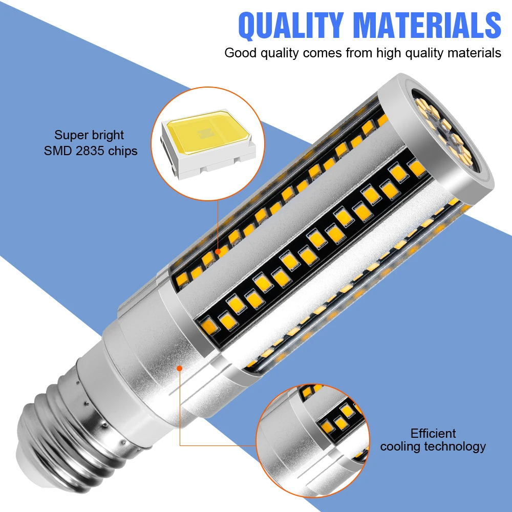 

DuuToo Corn Lamp LED E27 Lumière 15W 20W High Brightness Bulb 220V Candle Light Led Ampoule 240V Chandelier Gym Workshop Lights