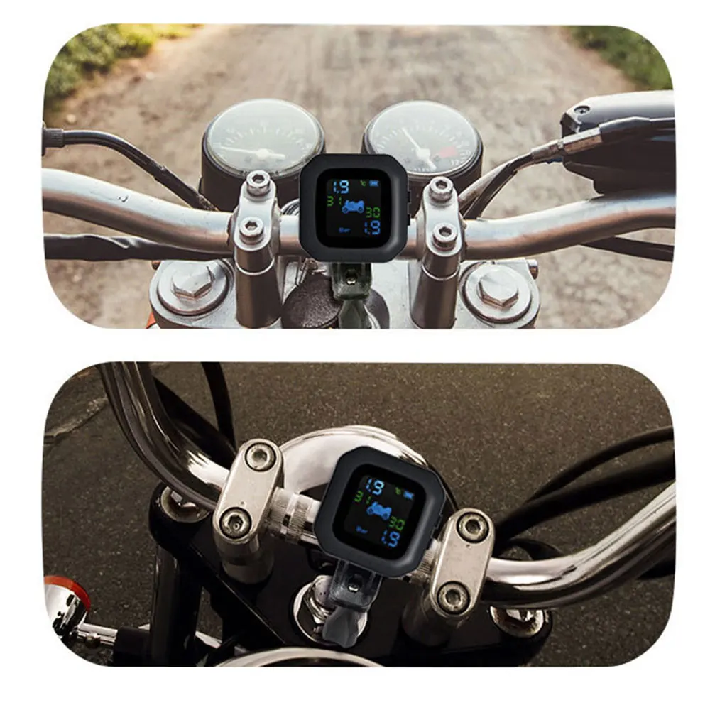 Vehemo LCD TPMS мотоциклетная сигнализация Манометр беспроводной с 2 датчиками USB Bluetooth