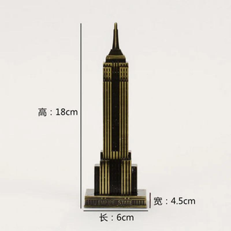 Всемирно известный ориентир, строительный Металл ремесла модель Эйфелевой башни Креативные украшения офиса Коллекция украшений для дома дисплей - Цвет: Empire State Build