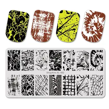 

6*12cm Stainless Steel Nail Stamping Plates Stencil Striped Geometric Crack Patterns Nail Art Stamping Plate Printing Templates