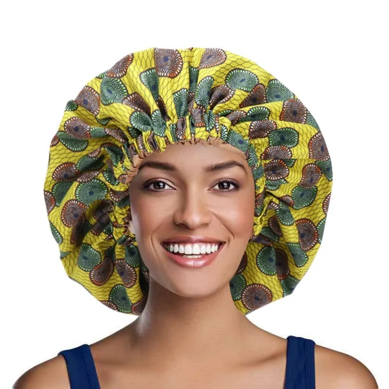 

Large Satin Bonnet Women Big Size Beauty Print Satin Silk Bonnet Sleep Night Cap Head Cover Bonnet Hat Cancer Headwear Bonnet
