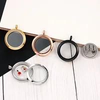 Wholesale Waterproof Floating Lockets 316l Stainless Steel Round Glass Locket Pendant 20mm 25mm 30mm 35mm 1