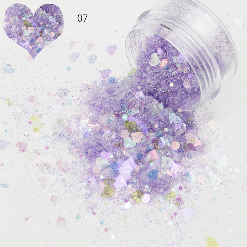 Nail decorations 1Box round and star shape glitter powder sequins colorful flakes 3D DIY for nail art