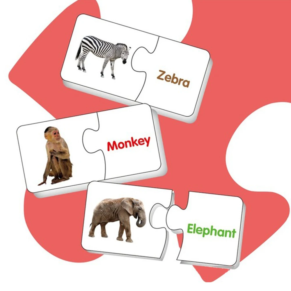 

Montessori educational toys Animal Matching Cards Puzzle Sets Learning English Educational Kid Girl Toys Puzzles Preschool Gift
