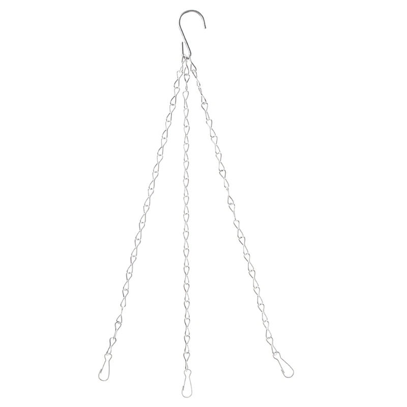 

3 Point Garden Basket Iron Hanging Chains Flower Planter Pots Holder Replacement M68E
