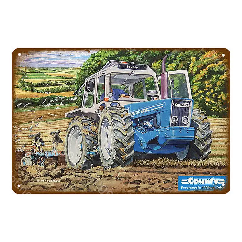 YD9503A Сельскохозяйственный трактор металлические знаки табличка винтажный оловянный знак металлический плакат Настенный декор для гаража бара паба человек пещера декоративная тарелка YA023 - Цвет: YD9503A