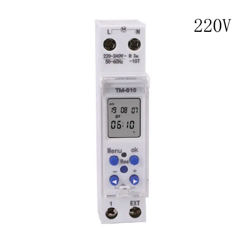

TM610 220V/110V Timer Switch Single Module DIN Rail 7 Days 24 Hrs Programmable Q84D for tools