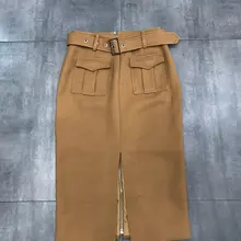 Новая женская мода сексуальный пояс сплошной цвет сумка хип тонкая юбка 1026