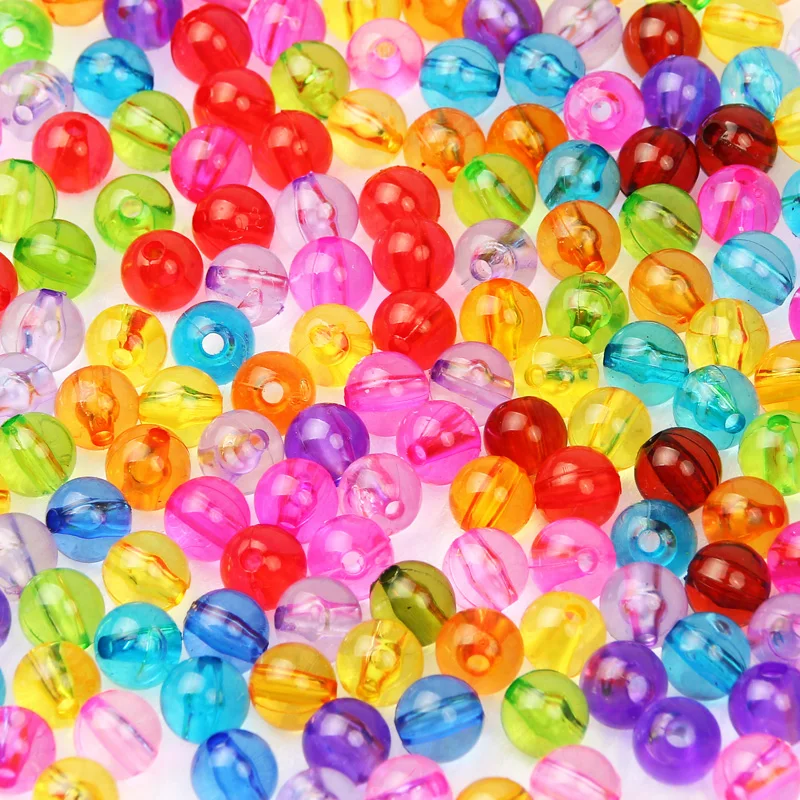 Lot De 700 Perles Rondes En Acrylique Transparent De 6 Mm