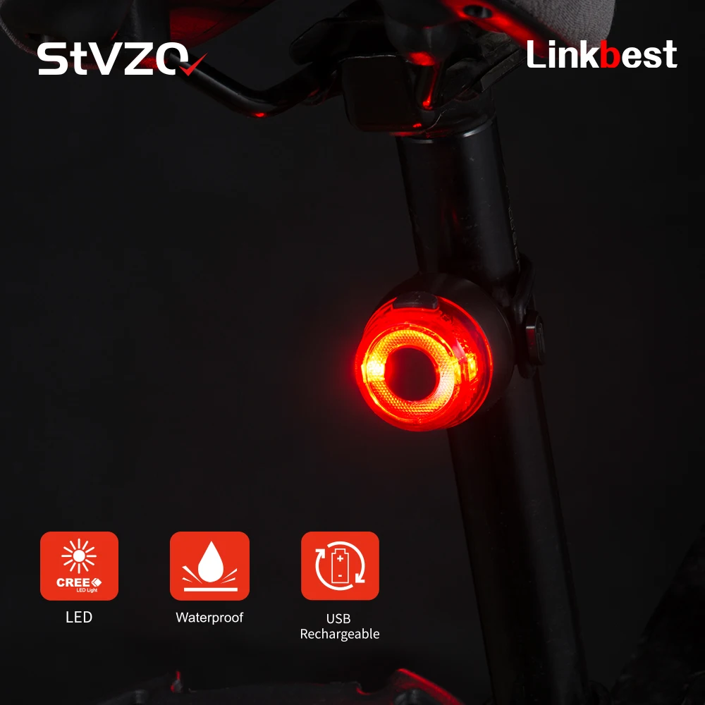 Linkbest Cycling Tail Light Electric Bike LED Rear Light Safety Compact