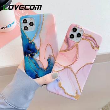 

LOVECOM Marble Stone Glitter Phone Case For iPhone 11 Pro Max XR XS Max 7 8 6 6S Plus X Soft IMD Glossy Back Cover Coque Gifts