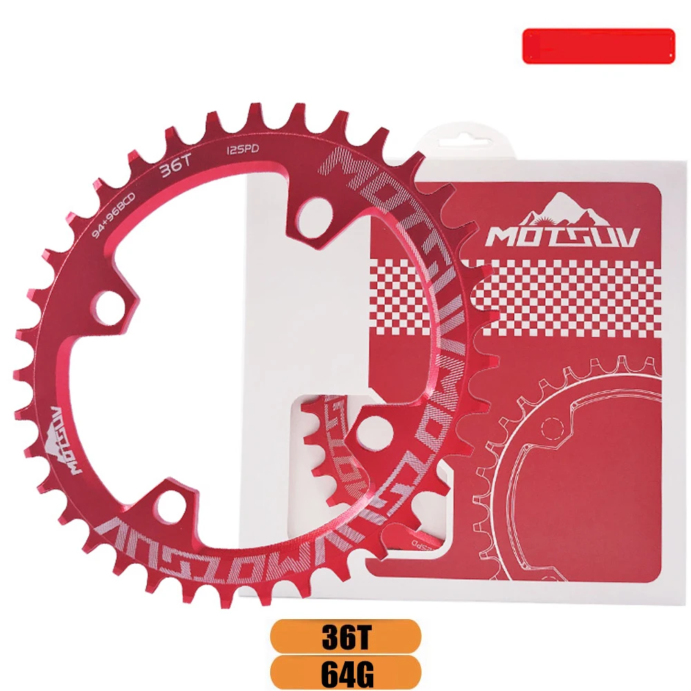 OVAL 36T Red MOTSUV Овальный 94+ 96 мм 94BCD/96BCD 32/34/36/38T MTB горный велосипед передняя Звездочка для ALIVIO M4000 M4050 NX GX X1 рукоятки велосипеда Запчасти - Цвет: OVAL 36T Red