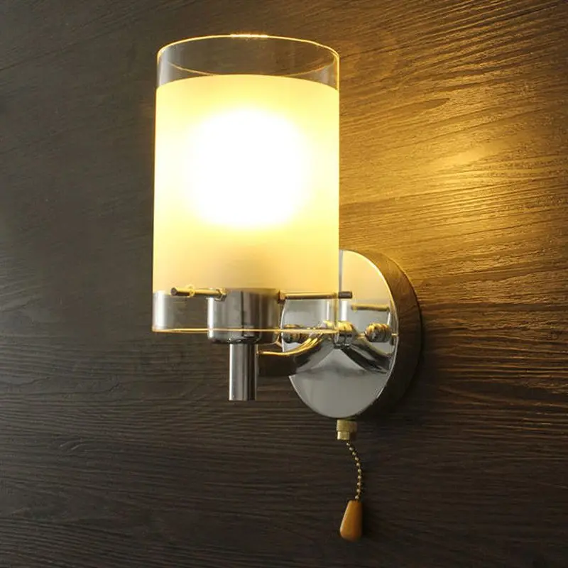 AC85-265V E27 LED Wall Light Modern Glass Decorative Lighting Sconce Fixture Lamp with Single light head