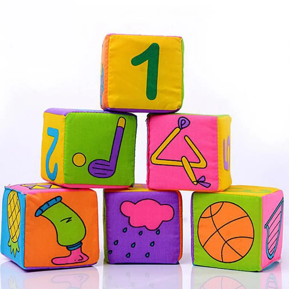 6 pieces with rattle cloth Baby bed Rattle Stick Stuffed Plush Doll Toy Toys Puzzle Infant Puppet For Kids