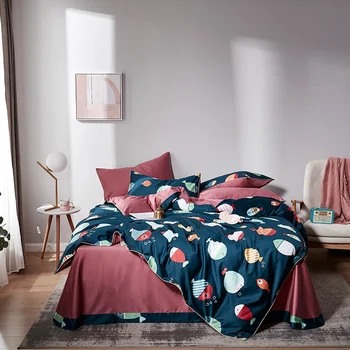 

TUTUBIRD Princess bedclothes Luxury 100% Egyptian cotton bedding set home textile Floral pastoral European Satin linen