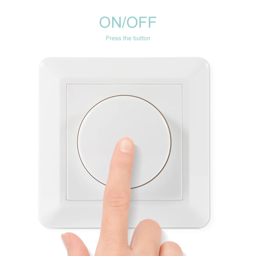 220V 200W Adjustable LED Dimmer Light Switch Lighting Control Ceiling Fan Speed Control Switch Wall Button Dimmer Switch